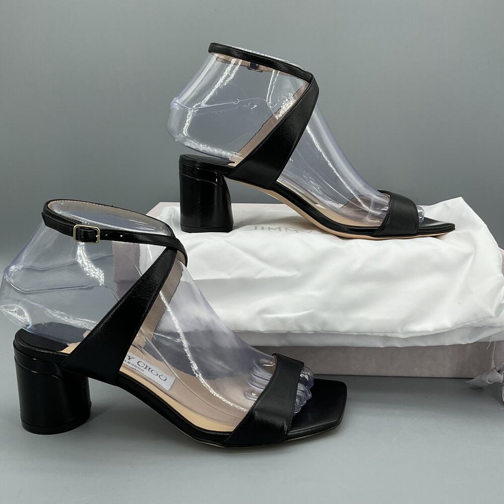 NEW Jimmy Choo Women’s Jago 60 Ankle Strap Sandals Black Size 5.5